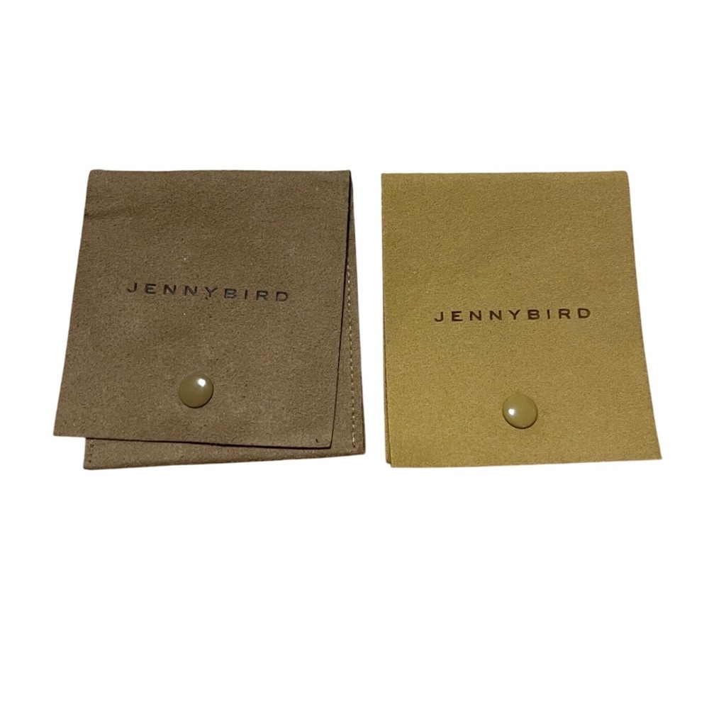 Jenny Bird Set of 2 Leather Jewelry Pouches Earring Storage Bags Tan‎ Yellow I06